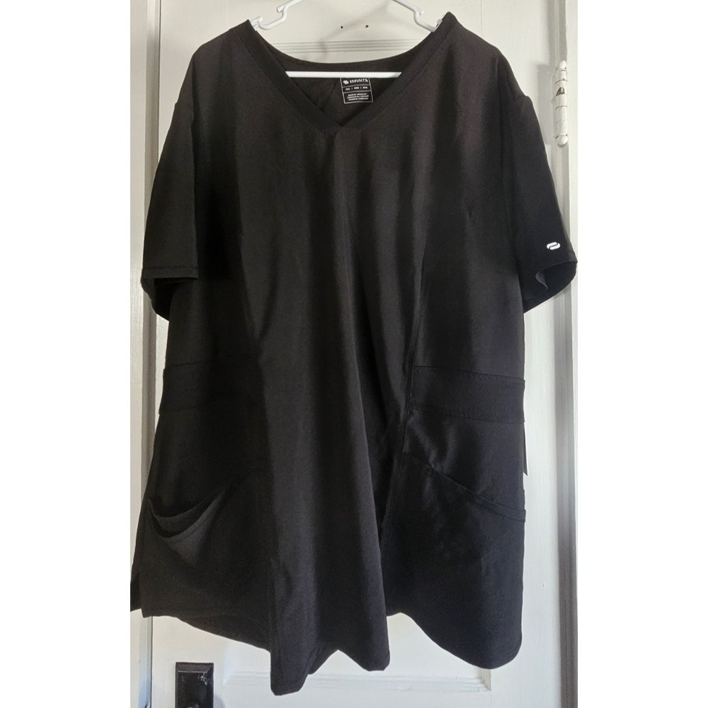 NWT Cherokee Infinity performance scrub top‎ knit panel black woman 4XL